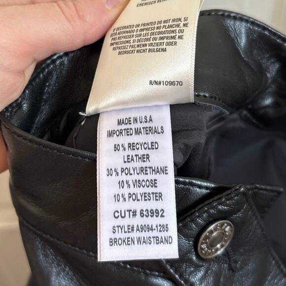 AGOLDE Black Recycled Leather Broken Waistband NWOT Pants Size 30 - Picture 8 of 8